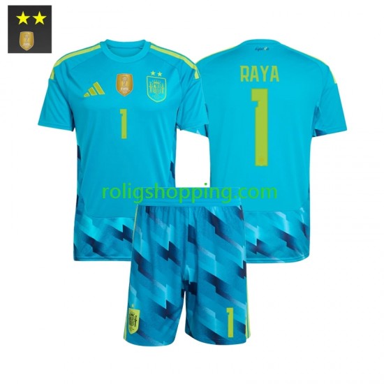 Fotbollströja Spanien David Raya 1 Målvakt Barn Hemmaställ 2026-2027 Kort ärm