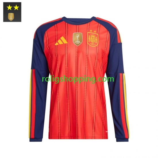 Fotbollströja Spanien Män Hemmaställ 2026-2027 Lång ärm