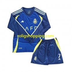 Fotbollströja Al Nassr Cristiano Ronaldo 7 Barn Bortaställ 2024-2025 Lång ärm