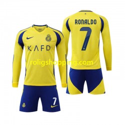 Fotbollströja Al Nassr Cristiano Ronaldo 7 Barn Hemmaställ 2024-2025 Lång ärm