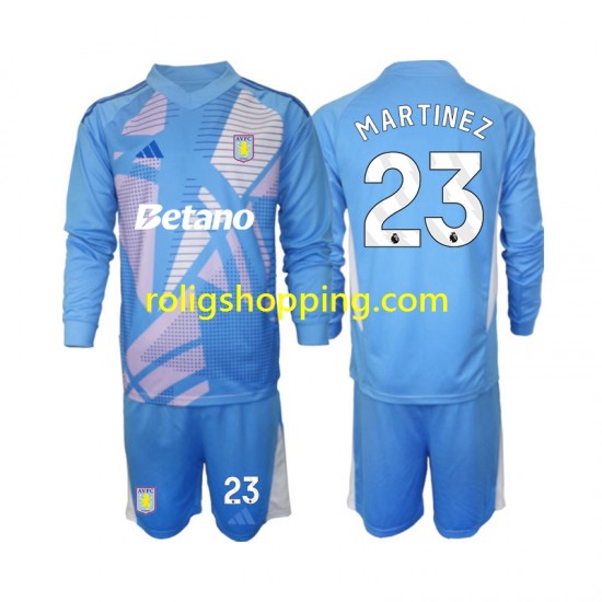 Fotbollströja Aston Villa Emiliano Martinez 23 Målvakt Barn Tredjeställ 2024-2025 Lång ärm