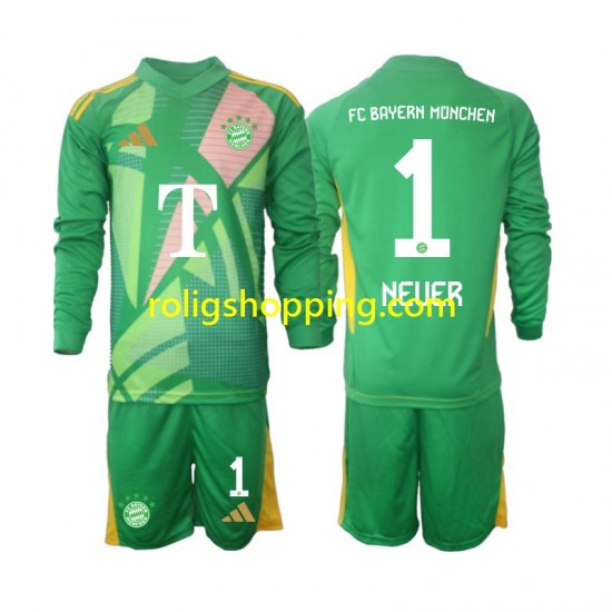 Fotbollströja FC Bayern München Manuel Neuer 1 Målvakt Barn Fjärdeställ 2024-2025 Lång ärm