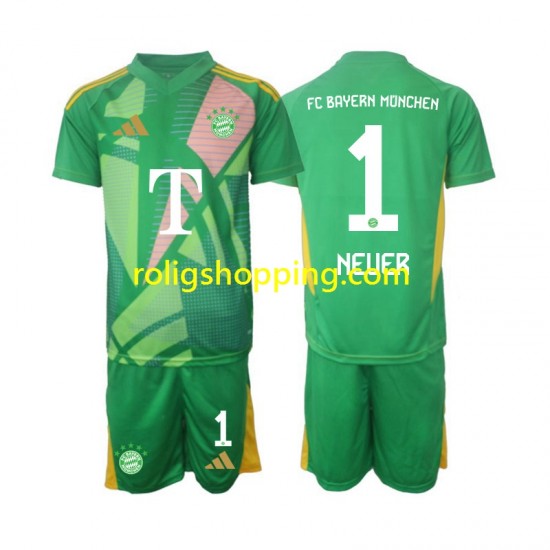 Fotbollströja FC Bayern München Manuel Neuer 1 Målvakt Barn Fjärdeställ 2024-2025 Kort ärm