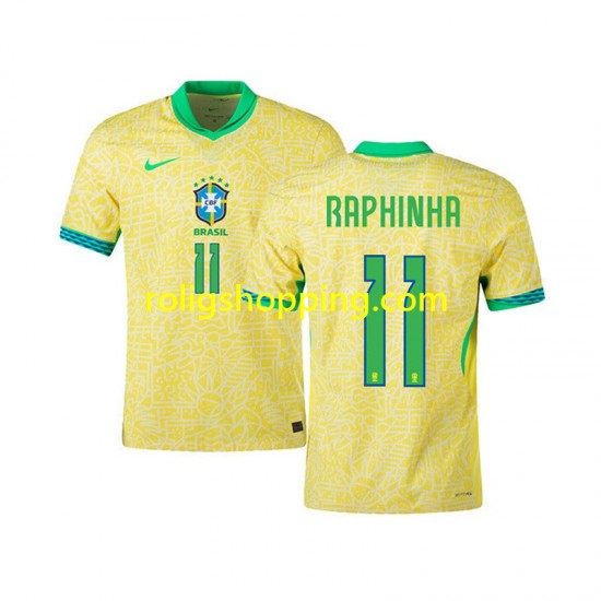 Fotbollströja Brasilien RAPHINHA 11 Män Hemmaställ 2024 Kort ärm