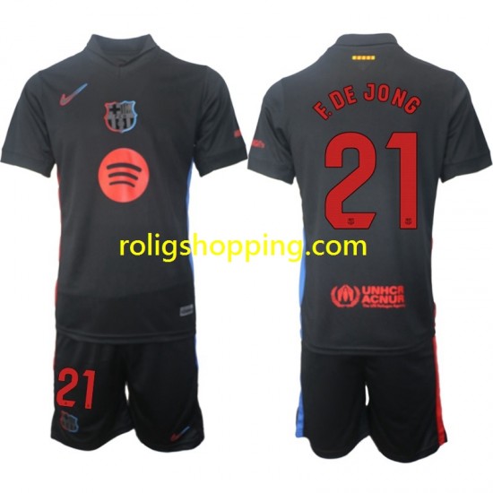Fotbollströja FC Barcelona F DE JONG 21 Barn Bortaställ 2024-2025 Kort ärm