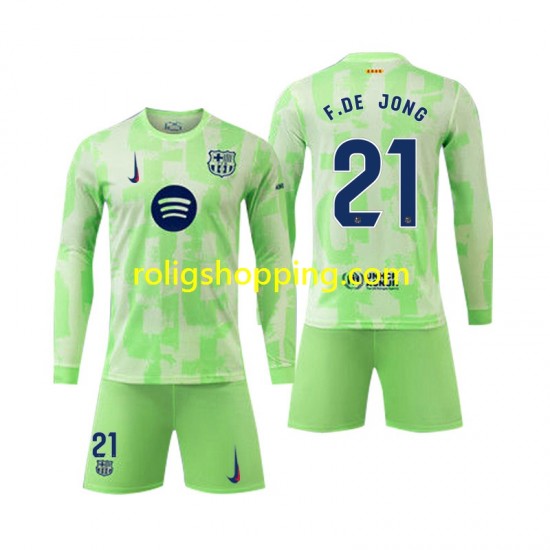 Fotbollströja FC Barcelona F DE JONG 21 Barn Tredjeställ 2024-2025 Lång ärm