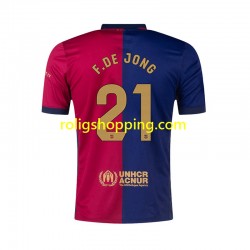 Fotbollströja FC Barcelona F. DE JONG 21 Män Hemmaställ 2024-2025 Kort ärm