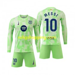 Fotbollströja FC Barcelona Lionel Mess 10 Barn Tredjeställ 2024-2025 Lång ärm