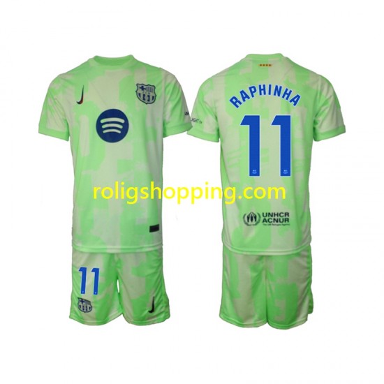 Fotbollströja FC Barcelona Raphinha 11 Barn Tredjeställ 2024-2025 Kort ärm