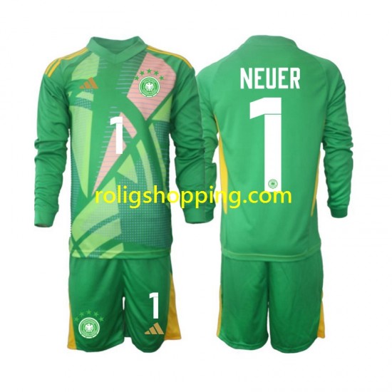 Fotbollströja Tyskland Manuel Neuer 1 Målvakt Barn Tredjeställ 2024-2025 Lång ärm