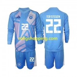 Fotbollströja Tyskland Ter Stegen 22 Målvakt Barn Fjärdeställ 2024-2025 Lång ärm