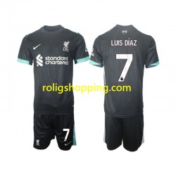 Fotbollströja Liverpool Luis Diaz 7 Barn Bortaställ 2024-2025 Kort ärm