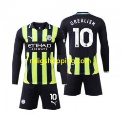 Fotbollströja Manchester City Jack Grealish 10 Barn Bortaställ 2024-2025 Lång ärm