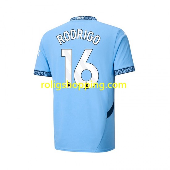 Fotbollströja Manchester City RODRIGO 16 Män Hemmaställ 2024-2025 Kort ärm