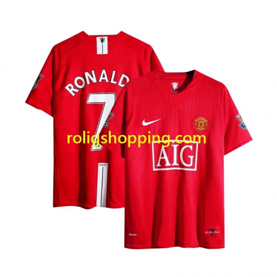 Fotbollströja Manchester United Cristiano Ronaldo 7 Champion League 2007 Retro Män Hemmaställ Kort ärm