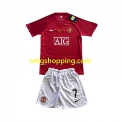Fotbollströja Manchester United Cristiano Ronaldo 7 Champion League 2007 Retro Barn Hemmaställ Kort ärm