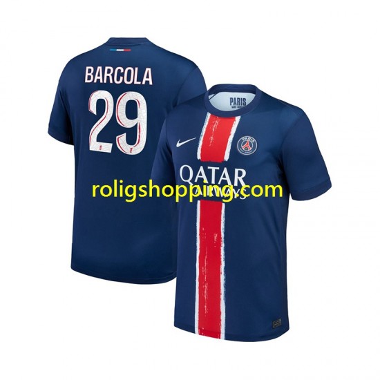 Fotbollströja Paris Saint-Germain Bradley Barcola 29 Män Hemmaställ 2024-2025 Kort ärm