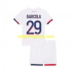Fotbollströja Paris Saint-Germain Bradley Barcola 29 Barn Bortaställ 2024-2025 Kort ärm