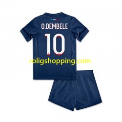 Fotbollströja Paris Saint-Germain Ousmane Dembele 10 Barn Hemmaställ 2024-2025 Kort ärm