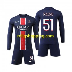 Fotbollströja Paris Saint-Germain Pacho 51 Barn Hemmaställ 2024-2025 Lång ärm