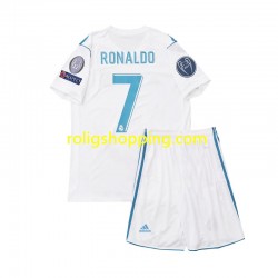 Fotbollströja Real Madrid Cristiano Ronaldo 7 2017 Retro Barn Hemmaställ Kort ärm