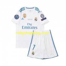 Fotbollströja Real Madrid Cristiano Ronaldo 7 2017 Retro Barn Hemmaställ Kort ärm