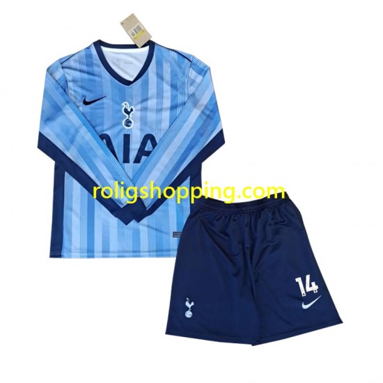 Fotbollströja Tottenham Spurs Gray 14 Barn Bortaställ 2024-2025 Lång ärm