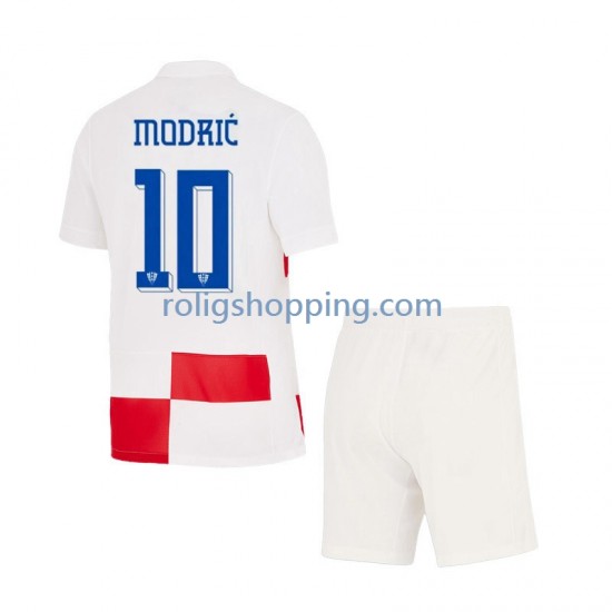 Fotbollströja Kroatien Modrić 10 Barn Hemmaställ Euro 2024 Kort ärm