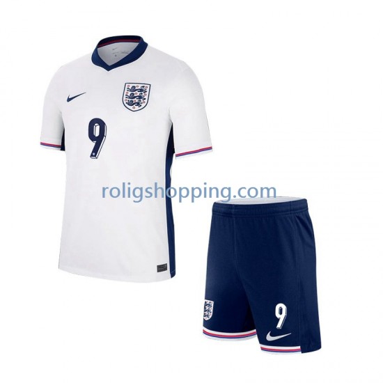 Fotbollströja England Harry Kane 9 Barn Hemmaställ Euro 2024 Kort ärm