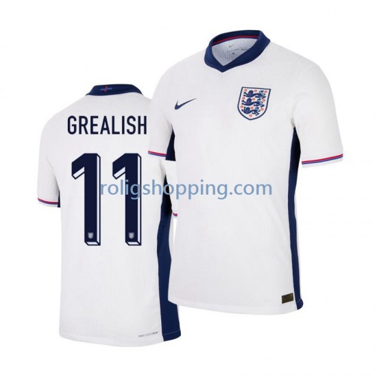 Fotbollströja England Jack Grealish 11 Män Hemmaställ Euro 2024 Kort ärm