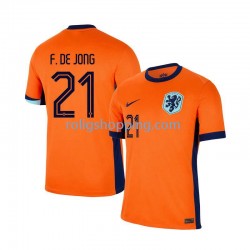 Fotbollströja Nederländerna Frenkie de Jong 21 Män Hemmaställ Euro 2024 Kort ärm