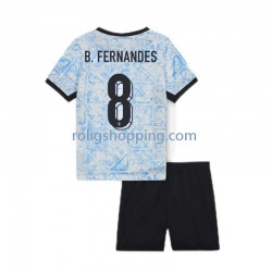 Fotbollströja Portugal Bruno Fernandes 8 Barn Bortaställ Euro 2024 Kort ärm