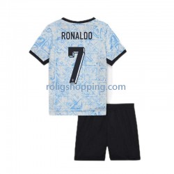 Fotbollströja Portugal Cristiano Ronaldo 7 Barn Bortaställ Euro 2024 Kort ärm