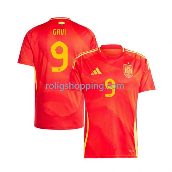 Fotbollströja Spanien Gavi 9 Män Hemmaställ Euro 2024 Kort ärm