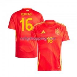 Fotbollströja Spanien Rodrigo 16 Män Hemmaställ Euro 2024 Kort ärm
