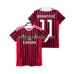 Fotbollströja AC Milan Ibrahimović Zlatan 11 2012 Retro Män Hemmaställ 2011 Kort ärm