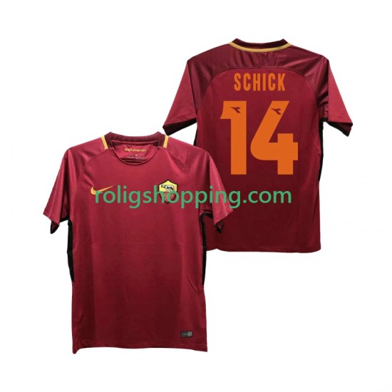Fotbollströja AS Roma SCHICK 14 2017-2018 Retro Män Hemmaställ Kort ärm