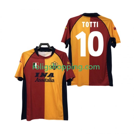 Fotbollströja AS Roma Totti 10 2000-2001 Retro Män Hemmaställ Kort ärm