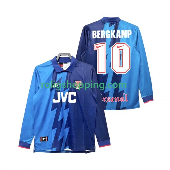 Fotbollströja Arsenal Bergkamp 10 1995 1996 Retro Män Bortaställ Lång ärm