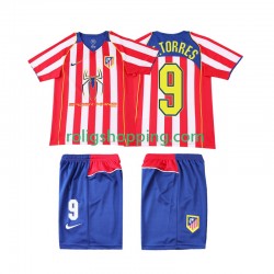 Fotbollströja Atlético Madrid F TORRES 9 2005 Retro Barn Hemmaställ 2004 Kort ärm