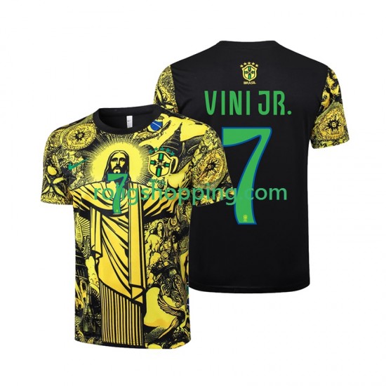 Fotbollströja Brasilien Vinicius Junior 7 Jesus Män Hemmaställ 2024 Kort ärm