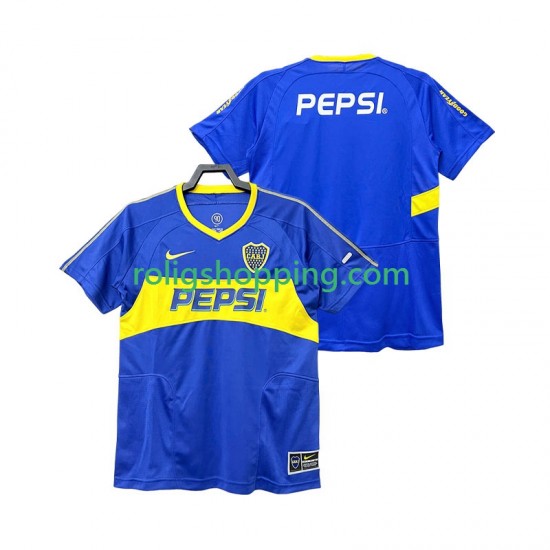 Fotbollströja CA Boca Juniors 2003 Retro Män Hemmaställ 2004 Kort ärm