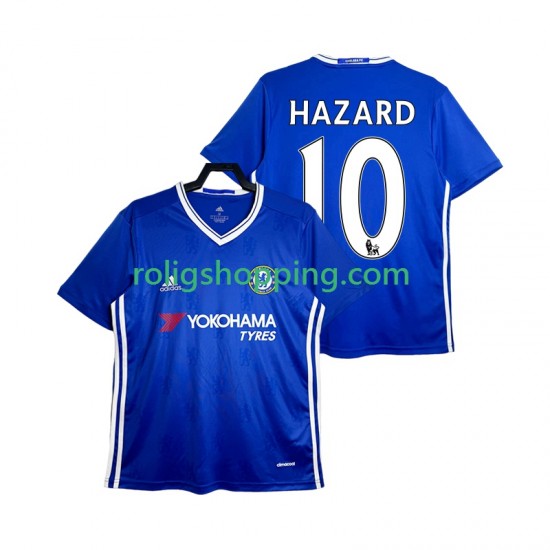 Fotbollströja Chelsea HAZARD 10 2016-2017 Retro Män Hemmaställ Kort ärm
