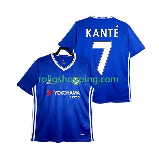 Fotbollströja Chelsea KANTE 7 2016-2017 Retro Män Hemmaställ Kort ärm