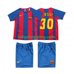 Fotbollströja FC Barcelona Lionel Messi 10 Retro Barn Hemmaställ 2004 Kort ärm