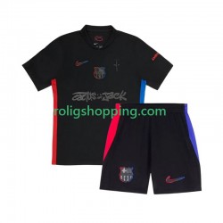 Fotbollströja FC Barcelona TRAVIS SCOTT Barn Bortaställ 2024-2025 Kort ärm