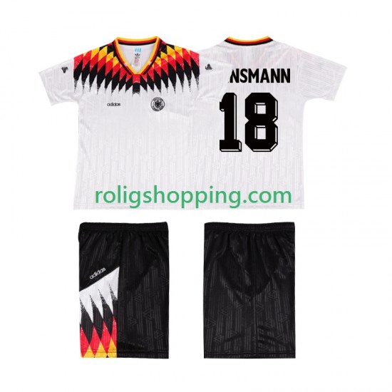 Fotbollströja Tyskland KLINSMANN 18 Retro Barn Hemmaställ 1994 Kort ärm