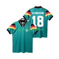 Fotbollströja Tyskland KLINSMANN 18 1992 Retro Män Bortaställ Kort ärm