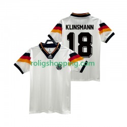 Fotbollströja Tyskland KLINSMANN 18 1992 Retro Män Hemmaställ Kort ärm