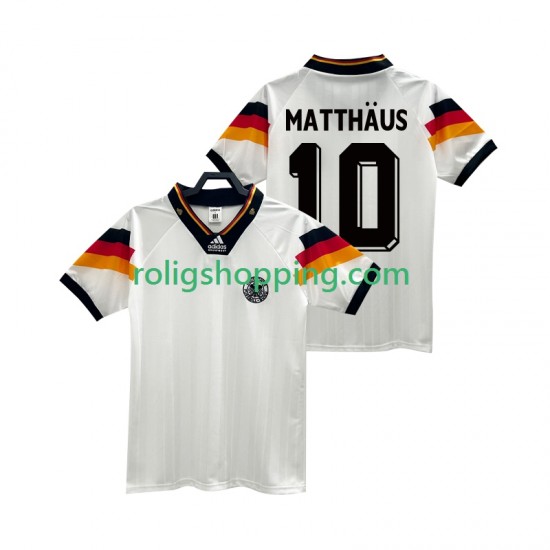 Fotbollströja Tyskland MATTHAUS 10 1992 Retro Män Hemmaställ Kort ärm